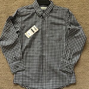 Wrangler Men's Black and White Plaid Shirt